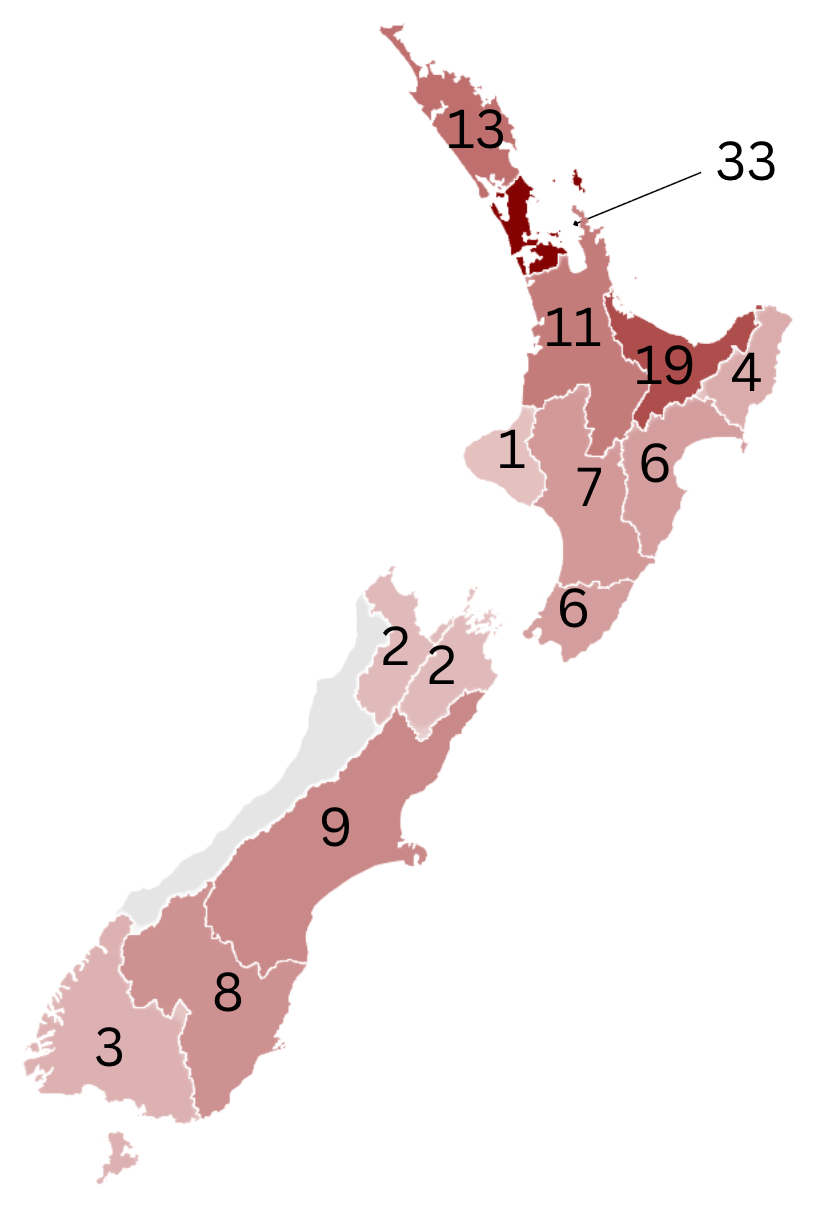 Number of Hoe Tahi scholarships awarded for each region in 2024-2026